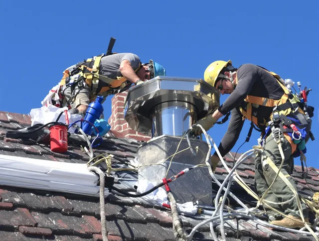 Protective chimney cap installed by Twinsburg Chimney Sweep in Twinsburg, OH