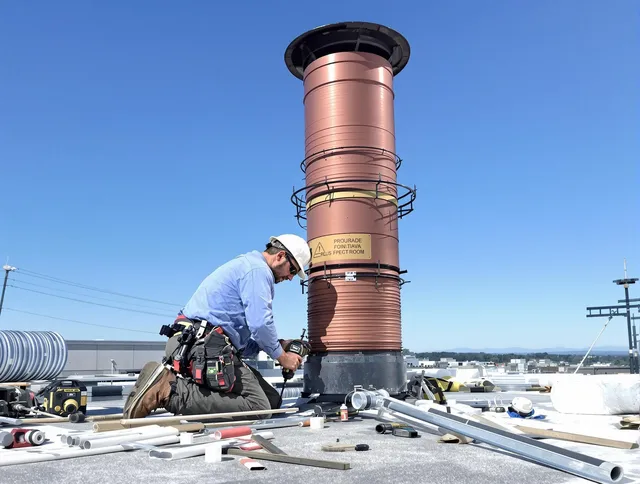 Installed chimney liner by Twinsburg Chimney Sweep in Twinsburg, OH