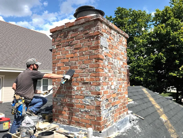 Completed chimney rebuild by Twinsburg Chimney Sweep in Twinsburg, OH