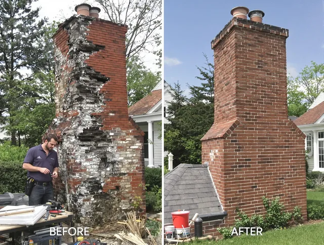 Twinsburg Chimney Sweep performing a full chimney restoration in Twinsburg, OH