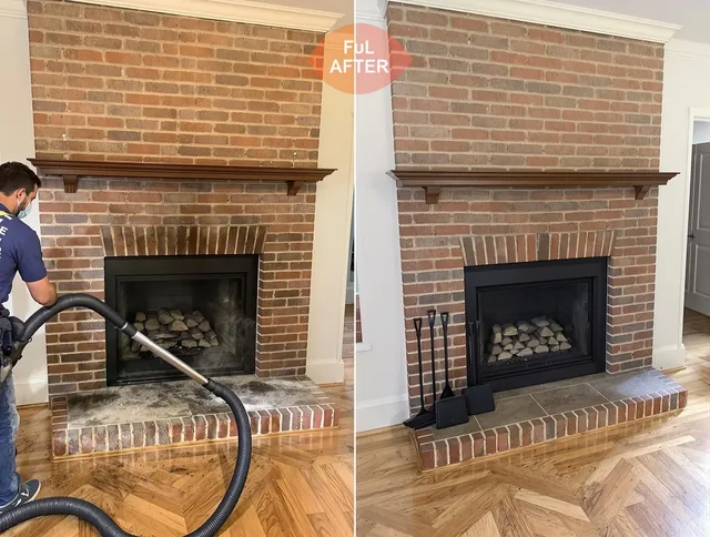 Twinsburg Chimney Sweep carefully sanitizing a fireplace in Twinsburg, OH